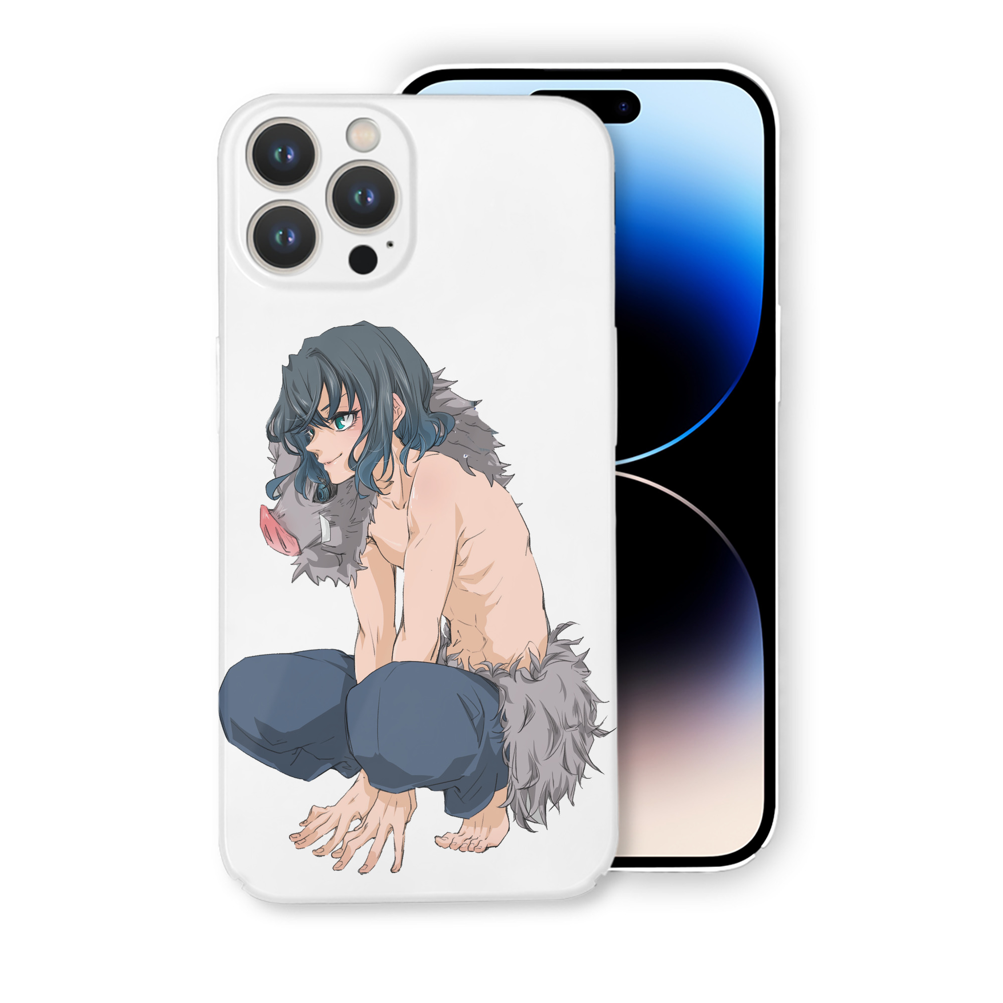 （画像用） 鬼滅の刃（きめつのやいば）嘴平 伊之助／はしびら いのすけ Hashibira Inosuke 【iPhone 14シリーズ対応】ハードケース